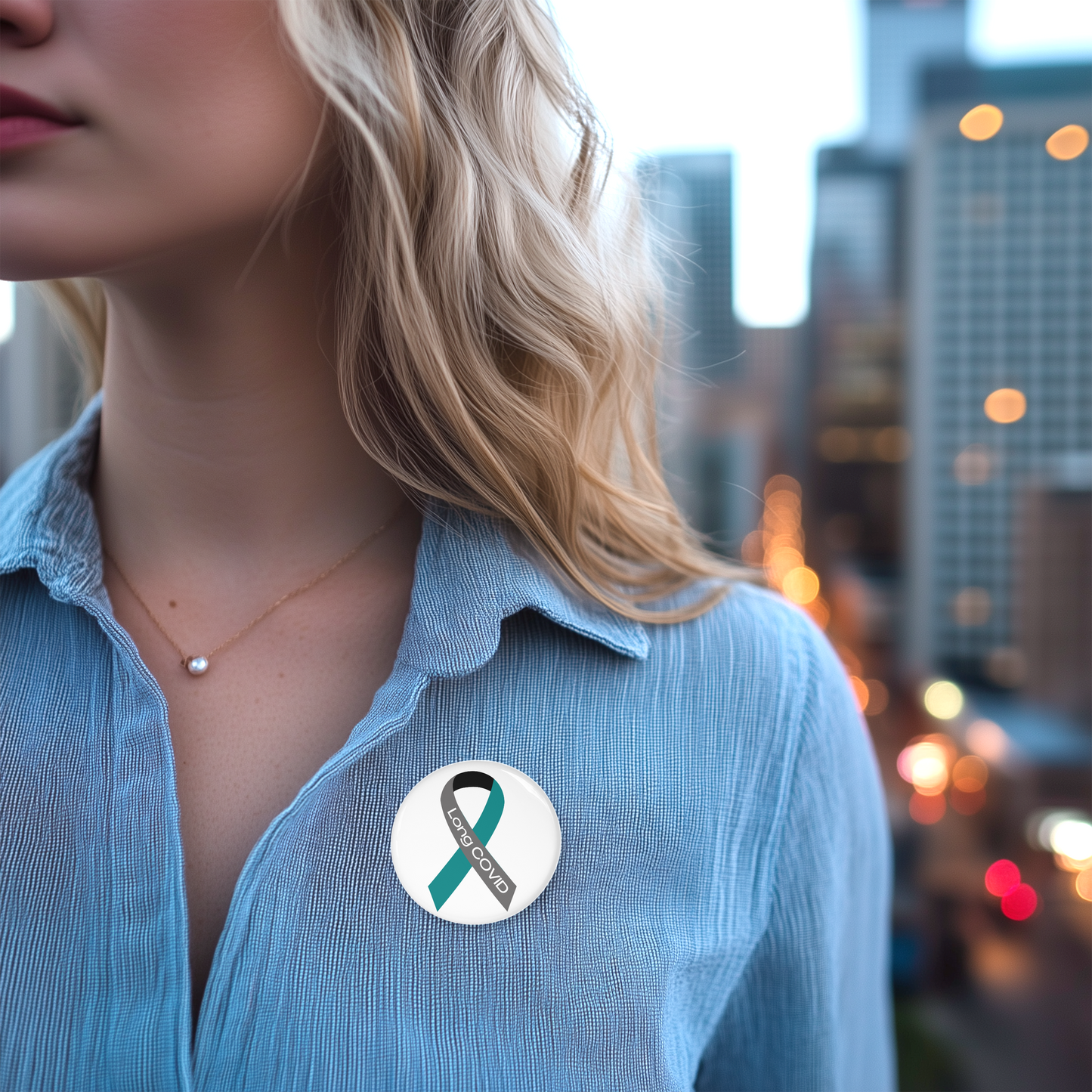 Long COVID Awareness Pin- Ribbon