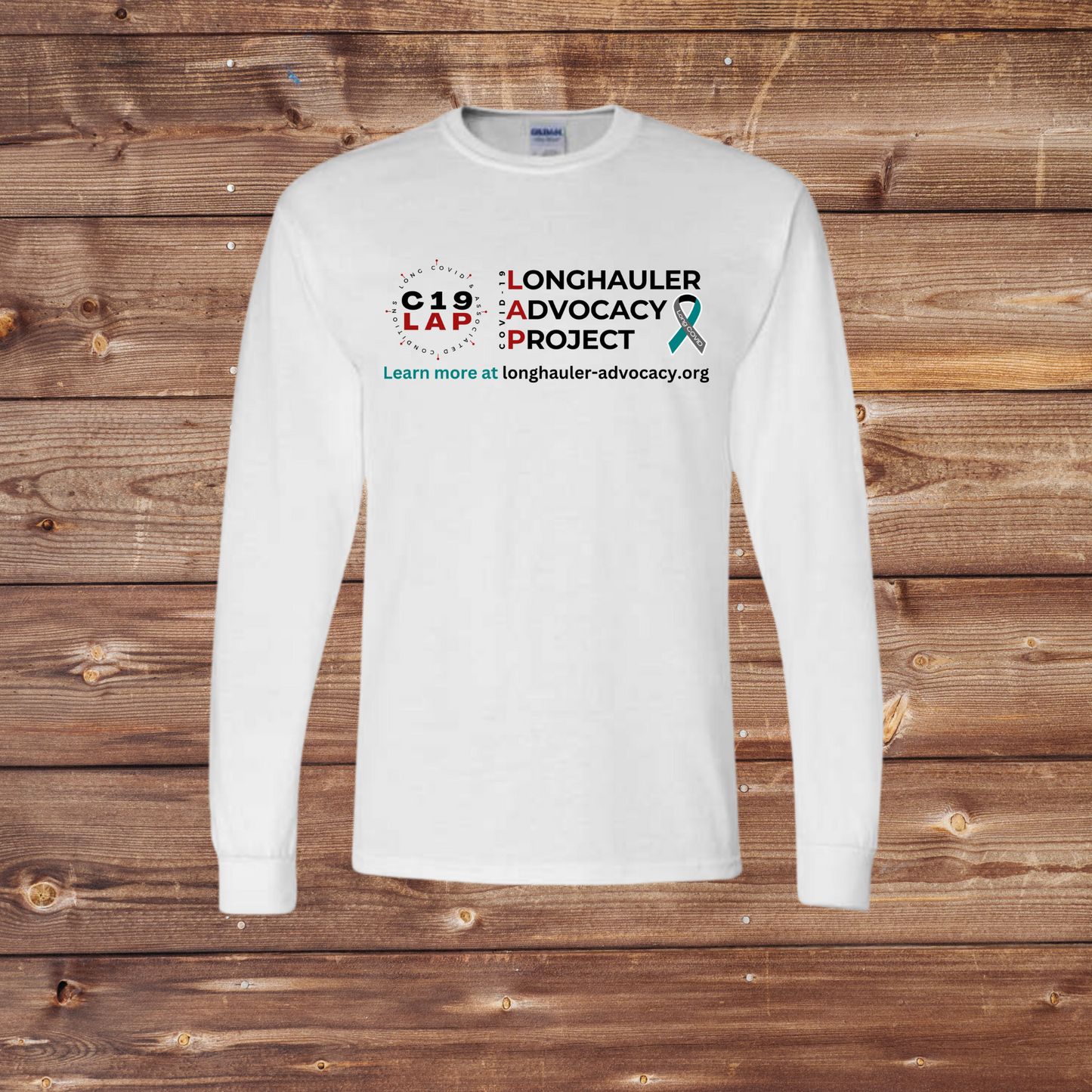 Long COVID Awareness T-Shirt -WHITE (Long Sleeve)-Option 2