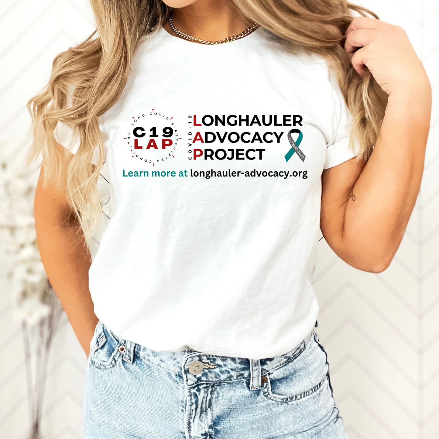 Long COVID Awareness T-Shirt - WHITE-Gildan DryBlend