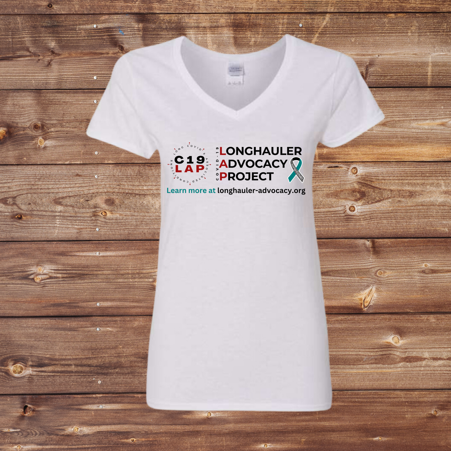Long COVID Awareness Women's V-Neck - WHITE