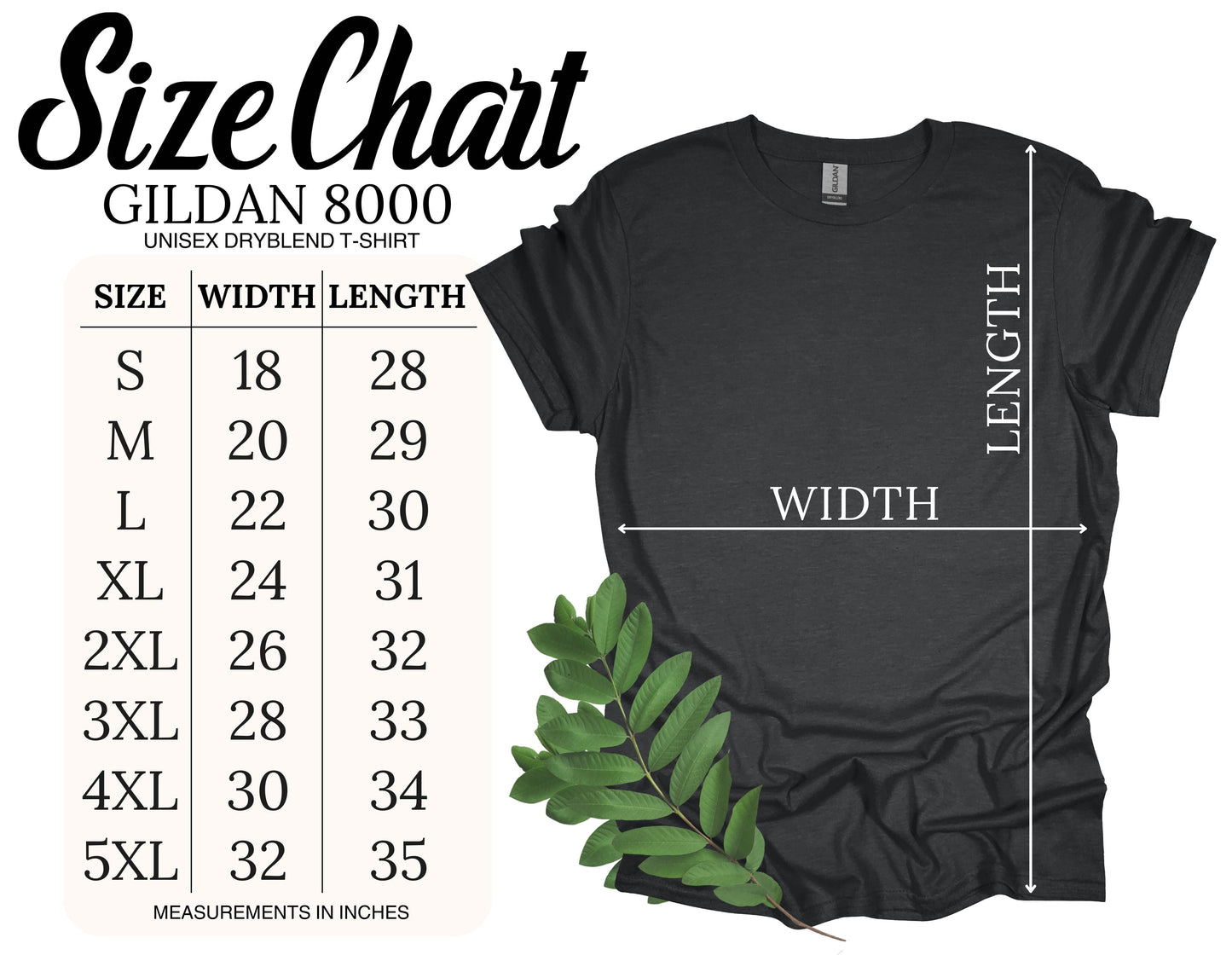 Adult size chart