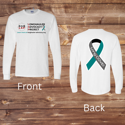 Long COVID Awareness T-Shirt -WHITE (Long Sleeve)-Option 2