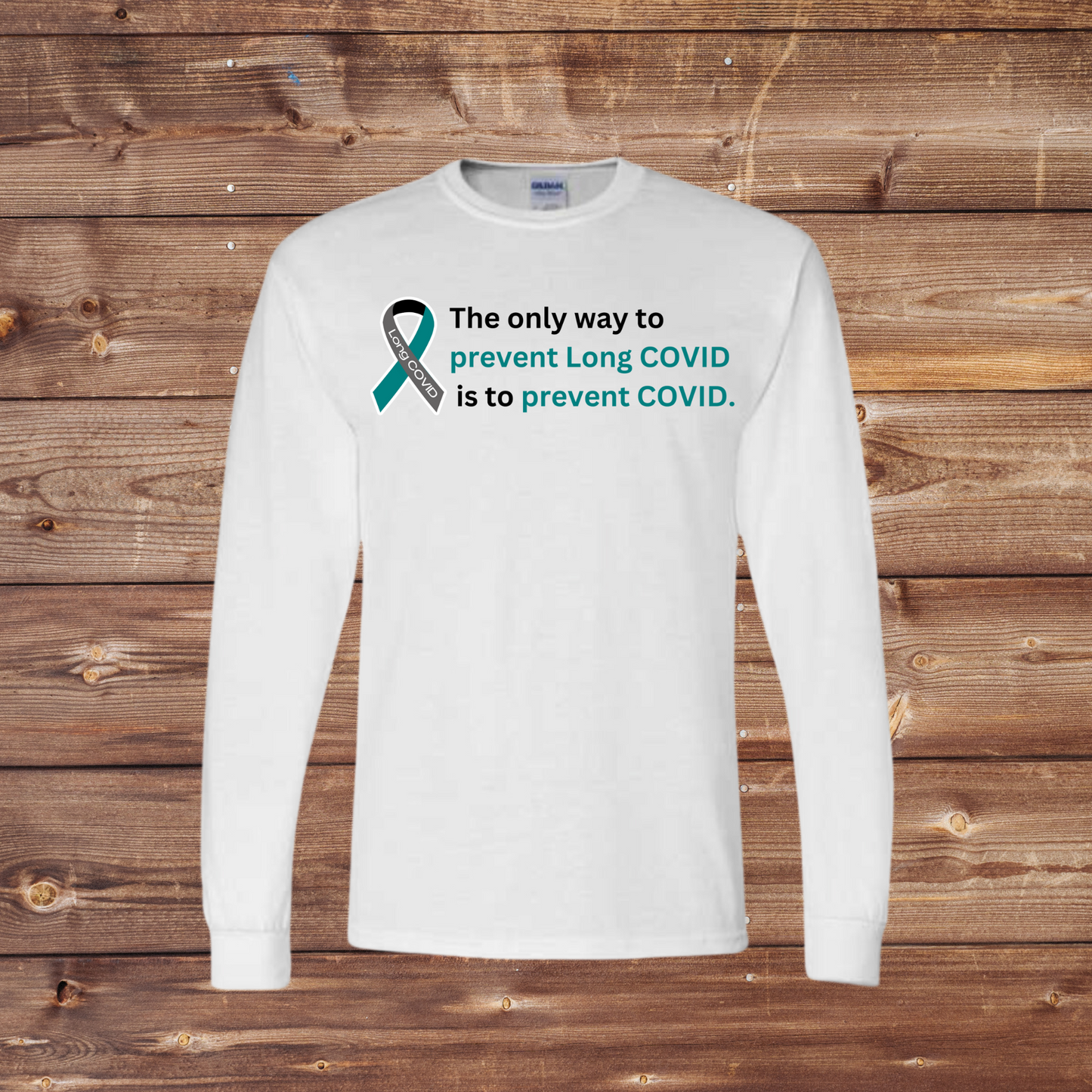 Long COVID Awareness T-Shirt -WHITE (Long Sleeve)