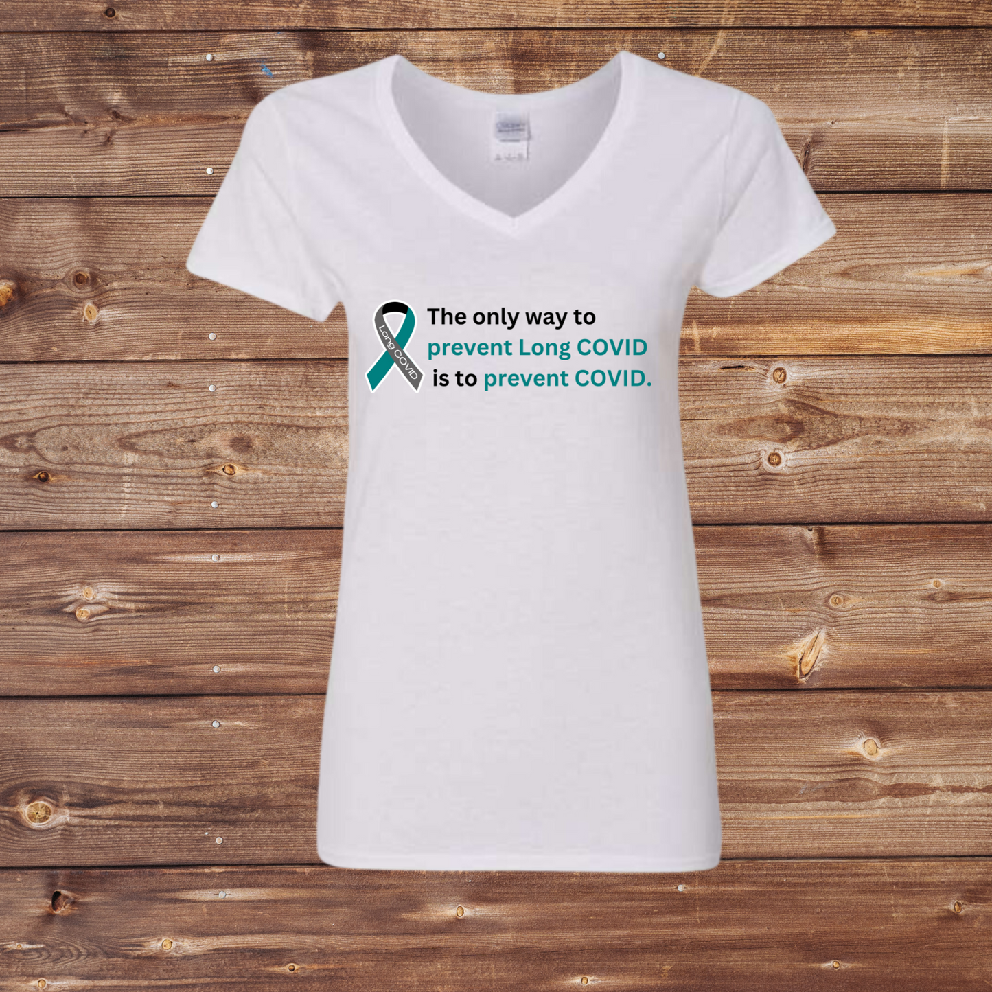 Long COVID Awareness Women's V-Neck - WHITE