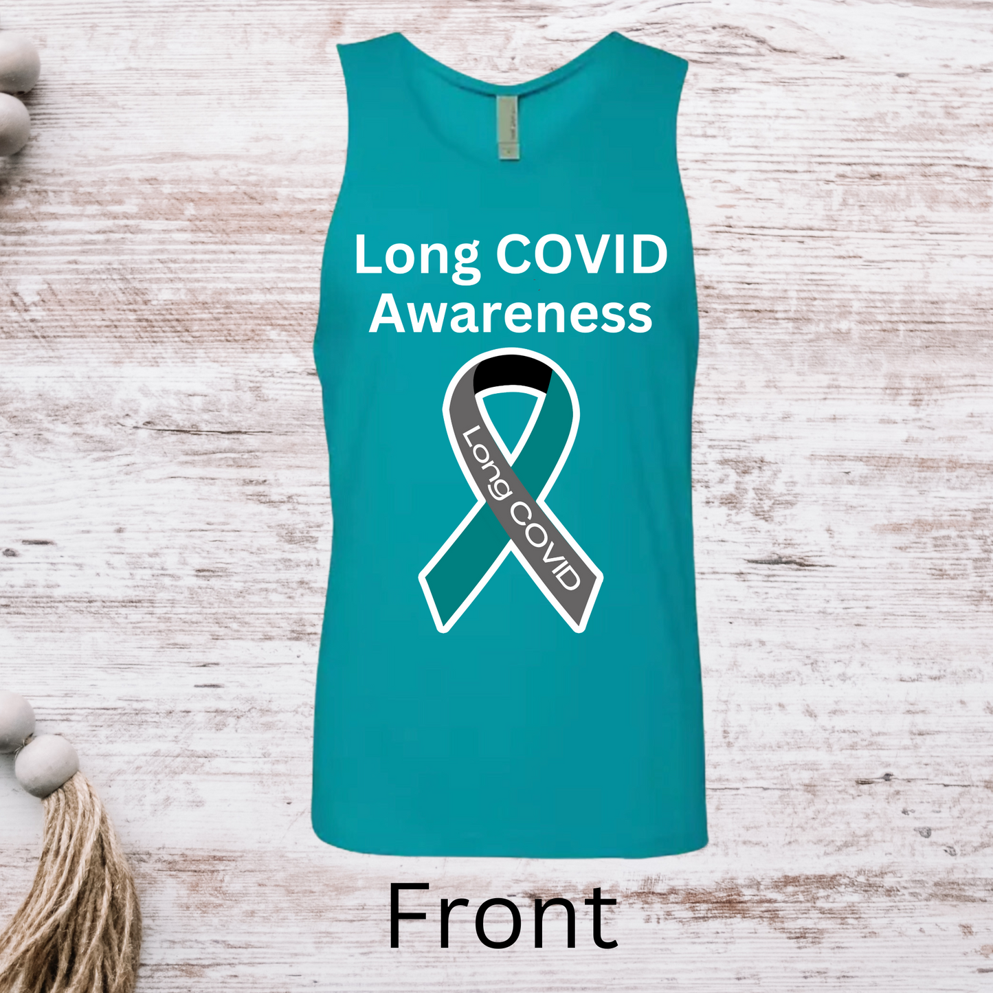 Long COVID Awareness Men's Tank Top - Teal - NO DATE