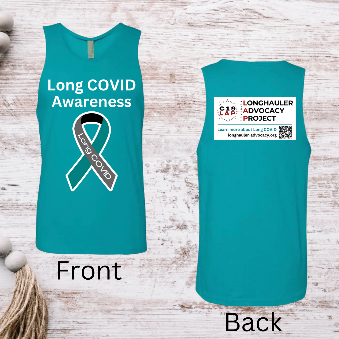 Long COVID Awareness Men's Tank Top - Teal - NO DATE